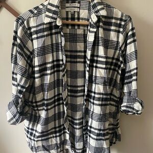 Madewell Oversized Black and White oversized flannnel